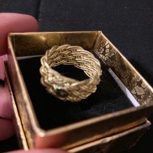 925 14k gold size 6 pinky ring